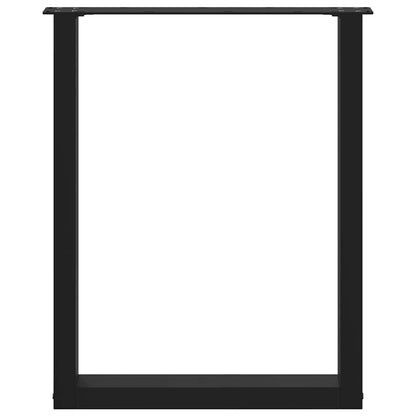 Gambe per tavolo da pranzo a forma di U 3 pz nere 70x(72-73) cm