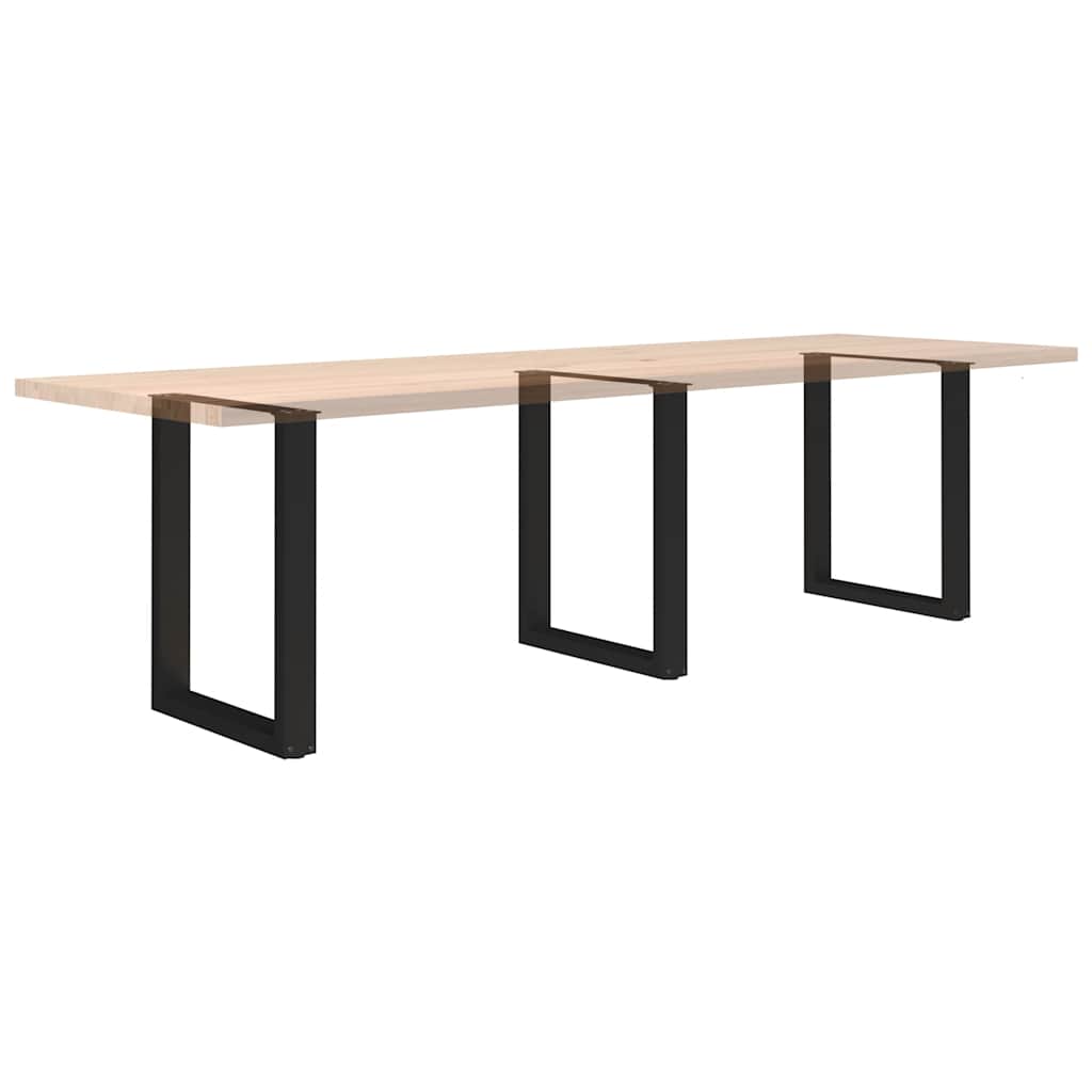 Gambe per tavolo da pranzo a forma di U 3 pz nere 70x(72-73) cm