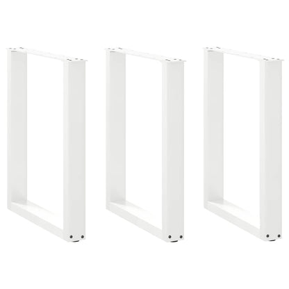 Gambe Tavolino da Caffè a U 3 pz Bianco 70x(72-73) cm Acciaio - homemem39