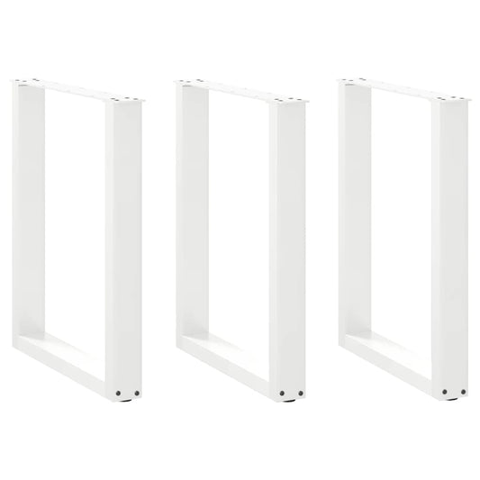 Gambe Tavolino da Caffè a U 3 pz Bianco 70x(72-73) cm Acciaio - homemem39