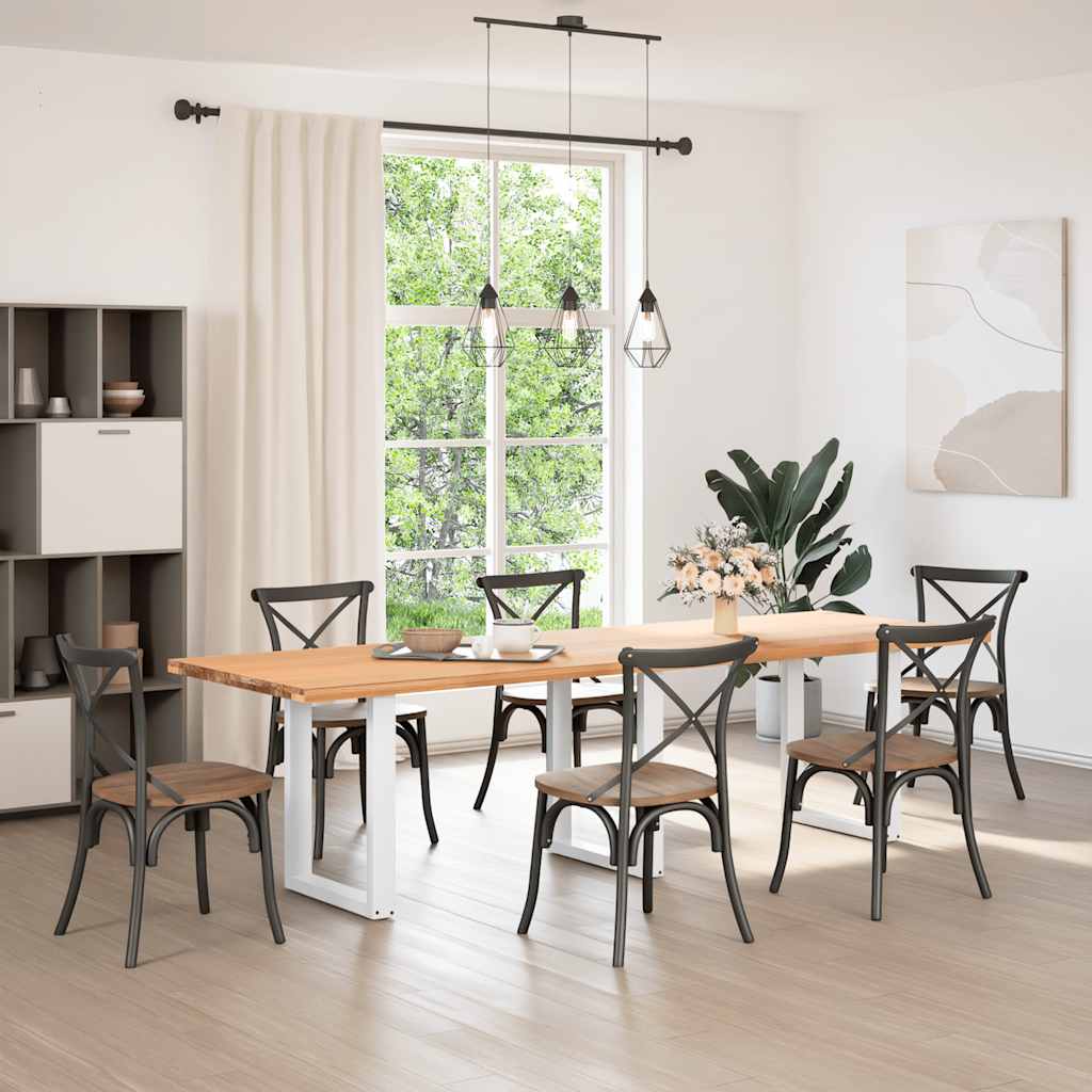 Gambe Tavolino da Caffè a U 3 pz Bianco 70x(72-73) cm Acciaio - homemem39