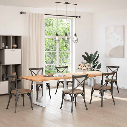 Gambe Tavolino da Caffè a U 3 pz Bianco 70x(72-73) cm Acciaio - homemem39