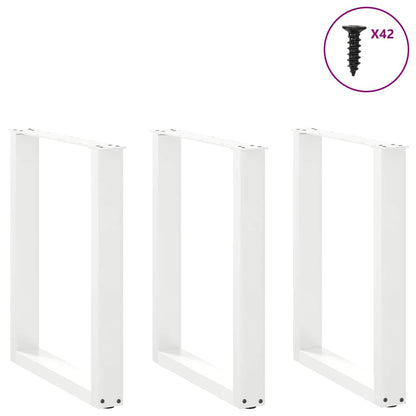 Gambe Tavolino da Caffè a U 3 pz Bianco 70x(72-73) cm Acciaio - homemem39