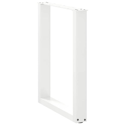 Gambe Tavolino da Caffè a U 3 pz Bianco 70x(72-73) cm Acciaio - homemem39