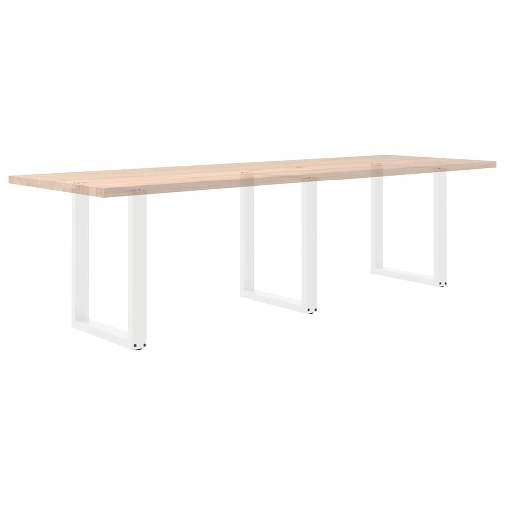 Gambe Tavolino da Caffè a U 3 pz Bianco 70x(72-73) cm Acciaio - homemem39