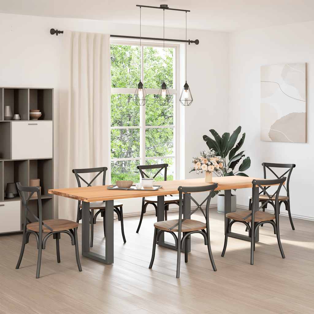 Gambe Tavolino Caffè a U 3 pz Antracite 70x(72-73)cm in Acciaio - homemem39