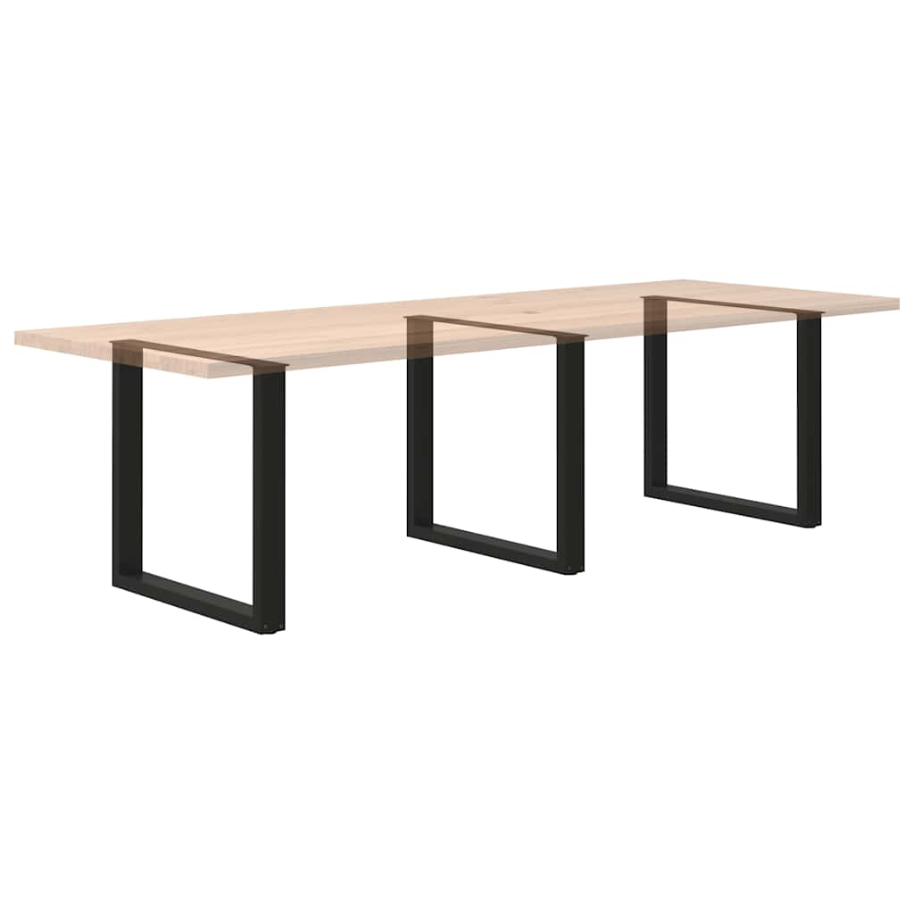 Gambe per tavolo da pranzo a forma di U 3 pz nere 80x(72-73) cm