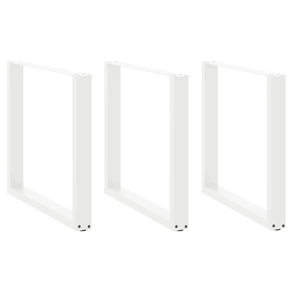 Gambe Tavolino da Caffè a U 3 pz Bianco 80x(72-73) cm Acciaio - homemem39