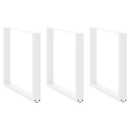 Gambe Tavolino da Caffè a U 3 pz Bianco 80x(72-73) cm Acciaio - homemem39