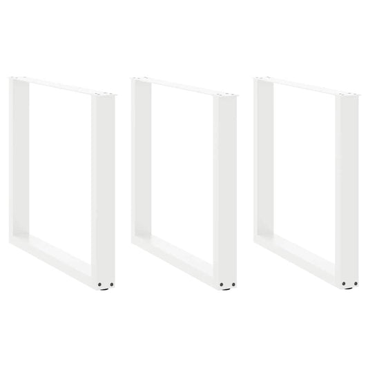 Gambe Tavolino da Caffè a U 3 pz Bianco 80x(72-73) cm Acciaio - homemem39