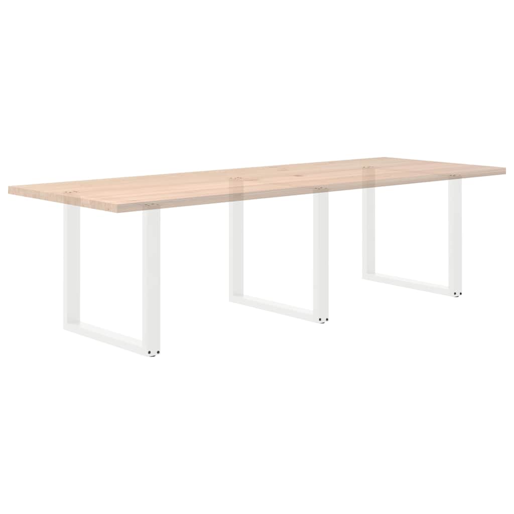 Gambe Tavolino da Caffè a U 3 pz Bianco 80x(72-73) cm Acciaio - homemem39