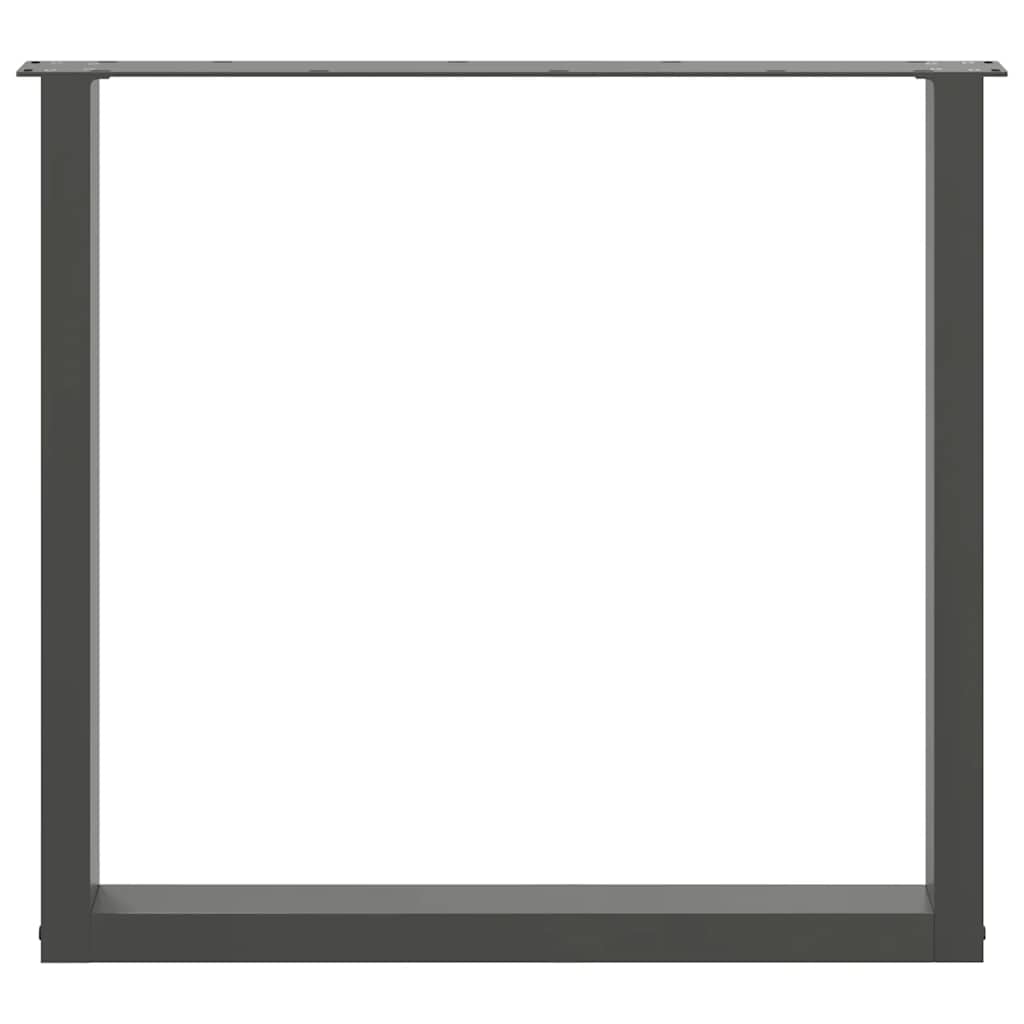 Gambe per tavolo da pranzo forma U 3 pz Antracite 80x(72-73) cm