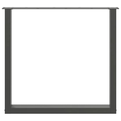 Gambe per tavolo da pranzo forma U 3 pz Antracite 80x(72-73) cm