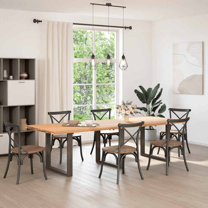 Gambe Tavolino Caffè a U 3 pz Naturale 80x(72-73)cm in Acciaio - homemem39