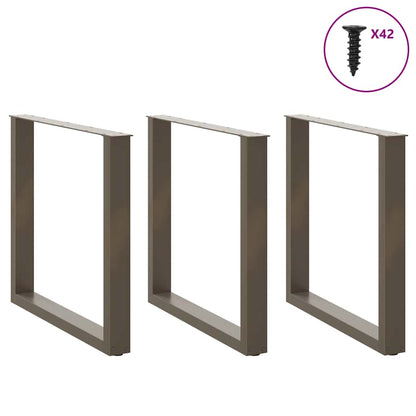 Gambe Tavolino Caffè a U 3 pz Naturale 80x(72-73)cm in Acciaio - homemem39