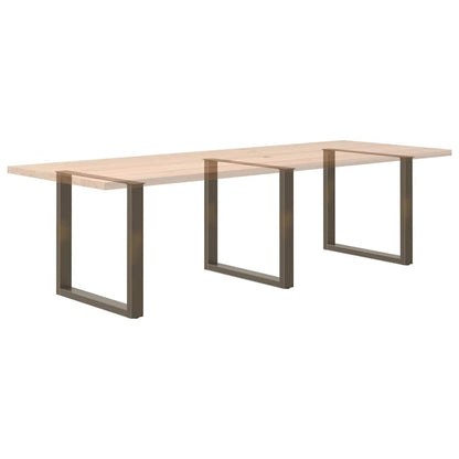 Gambe per tavolo da pranzo forma U 3 pz naturale 80x(72-73) cm