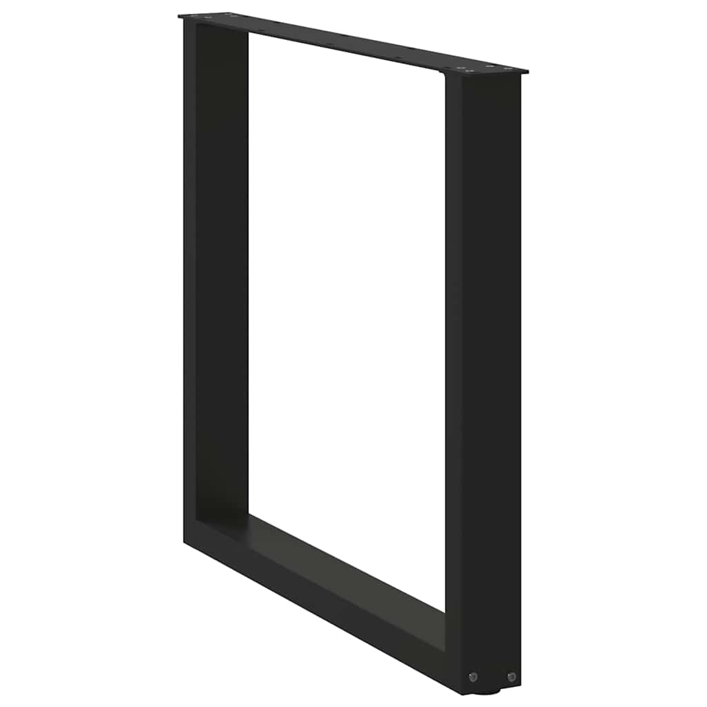 Gambe Tavolino da Caffè a U 3 pz Nero 90x(72-73) cm in Acciaio - homemem39