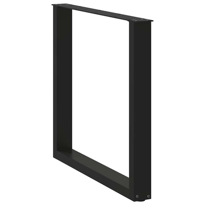 Gambe Tavolino da Caffè a U 3 pz Nero 90x(72-73) cm in Acciaio - homemem39