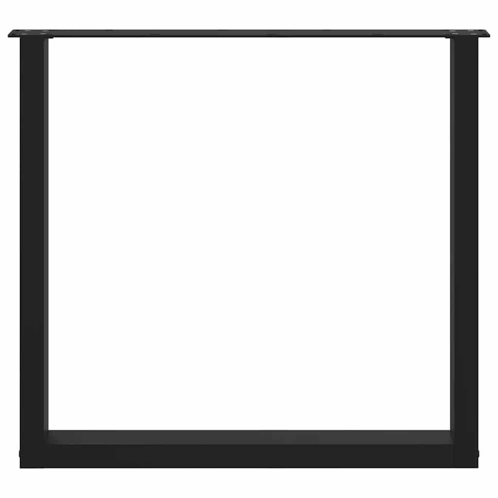 Gambe Tavolino da Caffè a U 3 pz Nero 90x(72-73) cm in Acciaio - homemem39