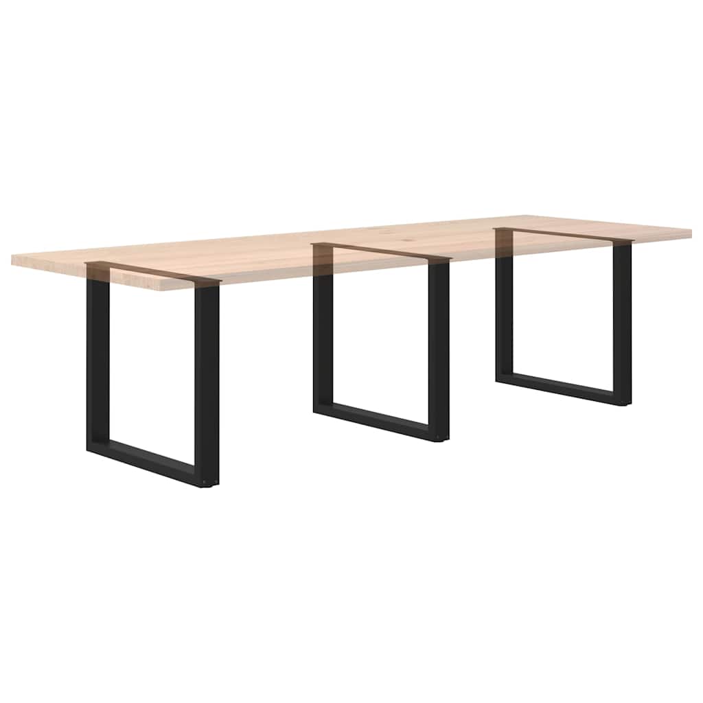 Gambe per tavolo da pranzo a forma di U 3 pz nere 90x(72-73) cm