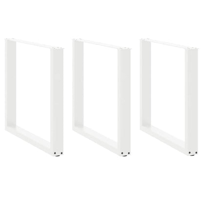 Gambe Tavolino da Caffè a U 3 pz Bianco 90x(72-73) cm Acciaio - homemem39