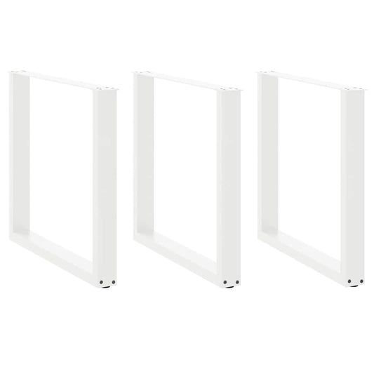 Gambe Tavolino da Caffè a U 3 pz Bianco 90x(72-73) cm Acciaio - homemem39