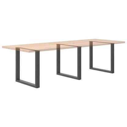 Gambe per tavolo da pranzo forma U 3 pz Antracite 90x(72-73) cm