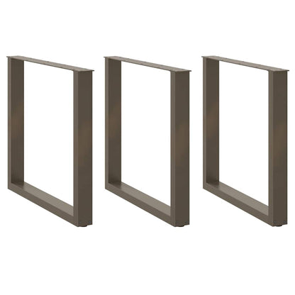 Gambe Tavolino Caffè a U 3 pz Naturale 90x(72-73)cm in Acciaio - homemem39