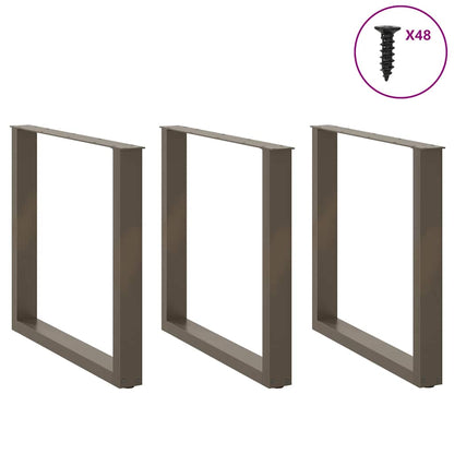 Gambe Tavolino Caffè a U 3 pz Naturale 90x(72-73)cm in Acciaio - homemem39