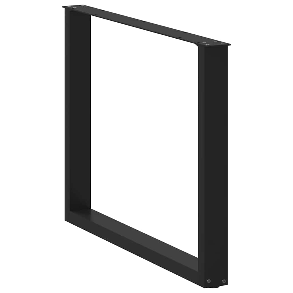 Gambe Tavolo Pranzo a U 2 pz Nero 100x(72-73) cm Acciaio - homemem39