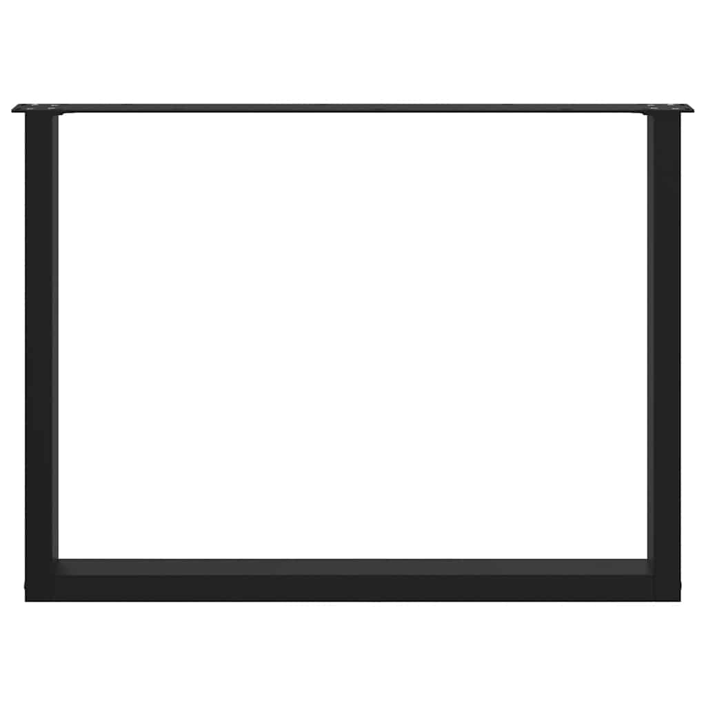 Gambe Tavolo Pranzo a U 2 pz Nero 100x(72-73) cm Acciaio - homemem39