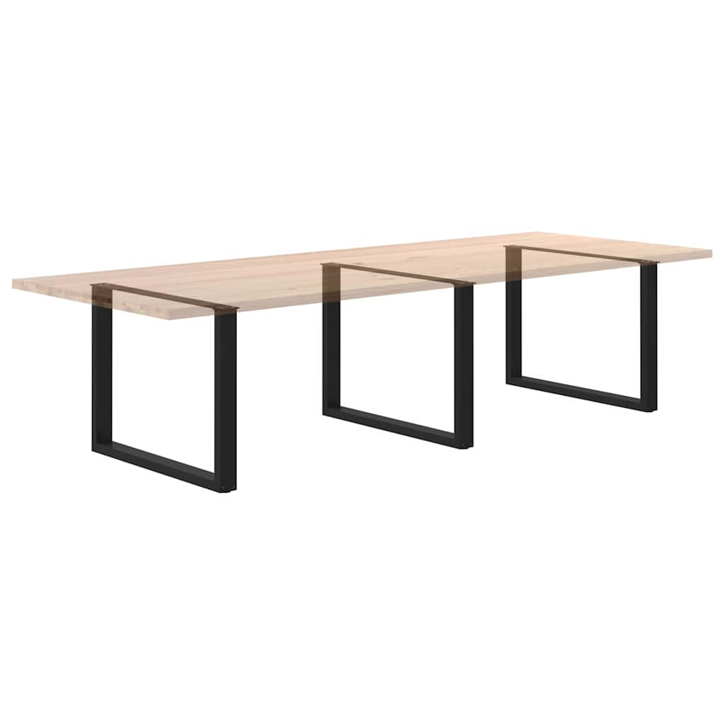 Gambe Tavolo Pranzo a U 2 pz Nero 100x(72-73) cm Acciaio - homemem39