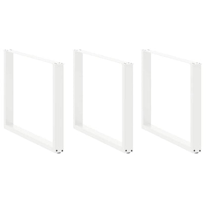 Gambe Tavolo Pranzo a U 2 pz Bianco 100x(72-73) cm Acciaio - homemem39