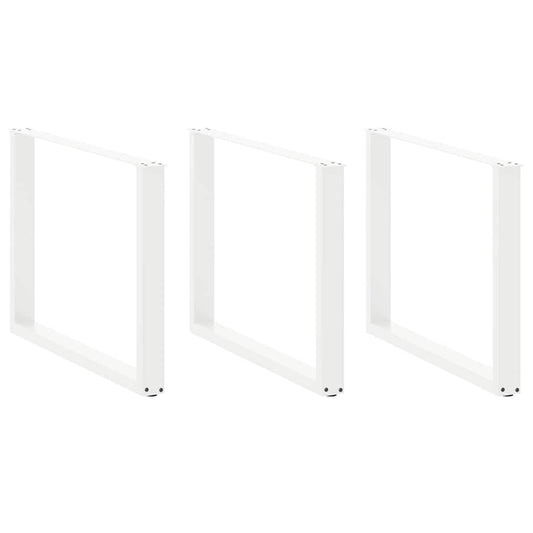 Gambe Tavolo Pranzo a U 2 pz Bianco 100x(72-73) cm Acciaio - homemem39