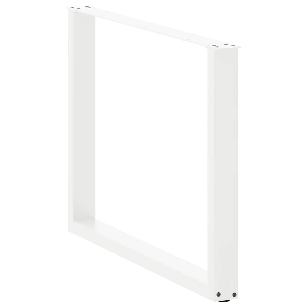 Gambe Tavolo Pranzo a U 2 pz Bianco 100x(72-73) cm Acciaio - homemem39