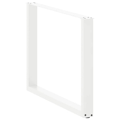 Gambe Tavolo Pranzo a U 2 pz Bianco 100x(72-73) cm Acciaio - homemem39