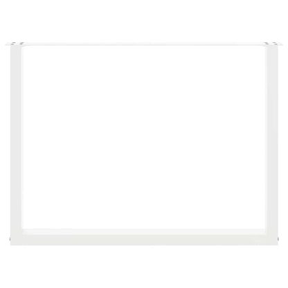 Gambe Tavolo Pranzo a U 2 pz Bianco 100x(72-73) cm Acciaio - homemem39