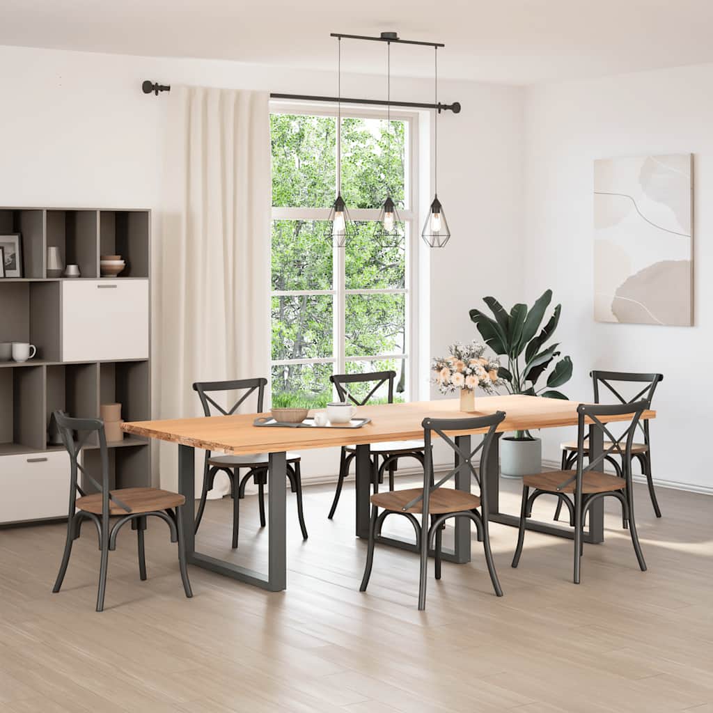 Gambe Tavolo Pranzo a U 2 pz Antracite 100x(72-73)cm in Acciaio - homemem39