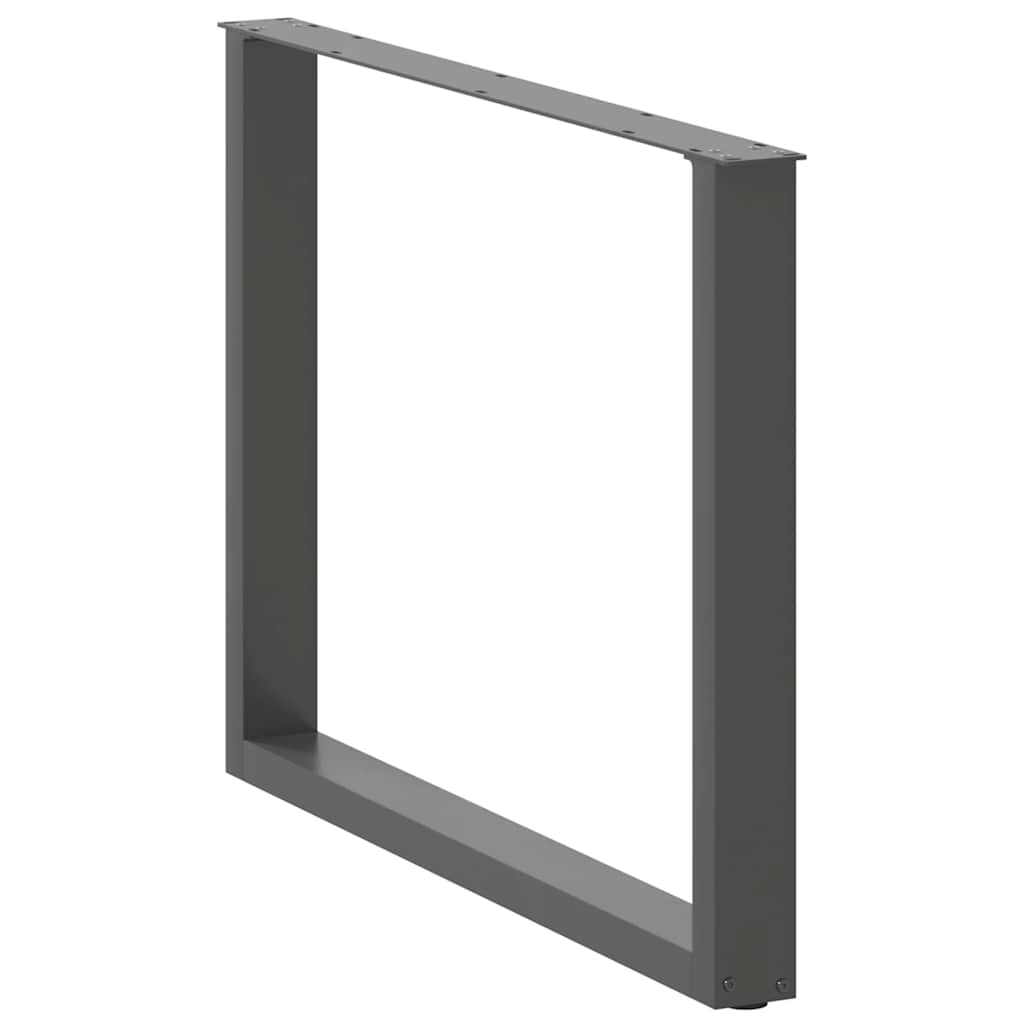 Gambe Tavolo Pranzo a U 2 pz Antracite 100x(72-73)cm in Acciaio - homemem39