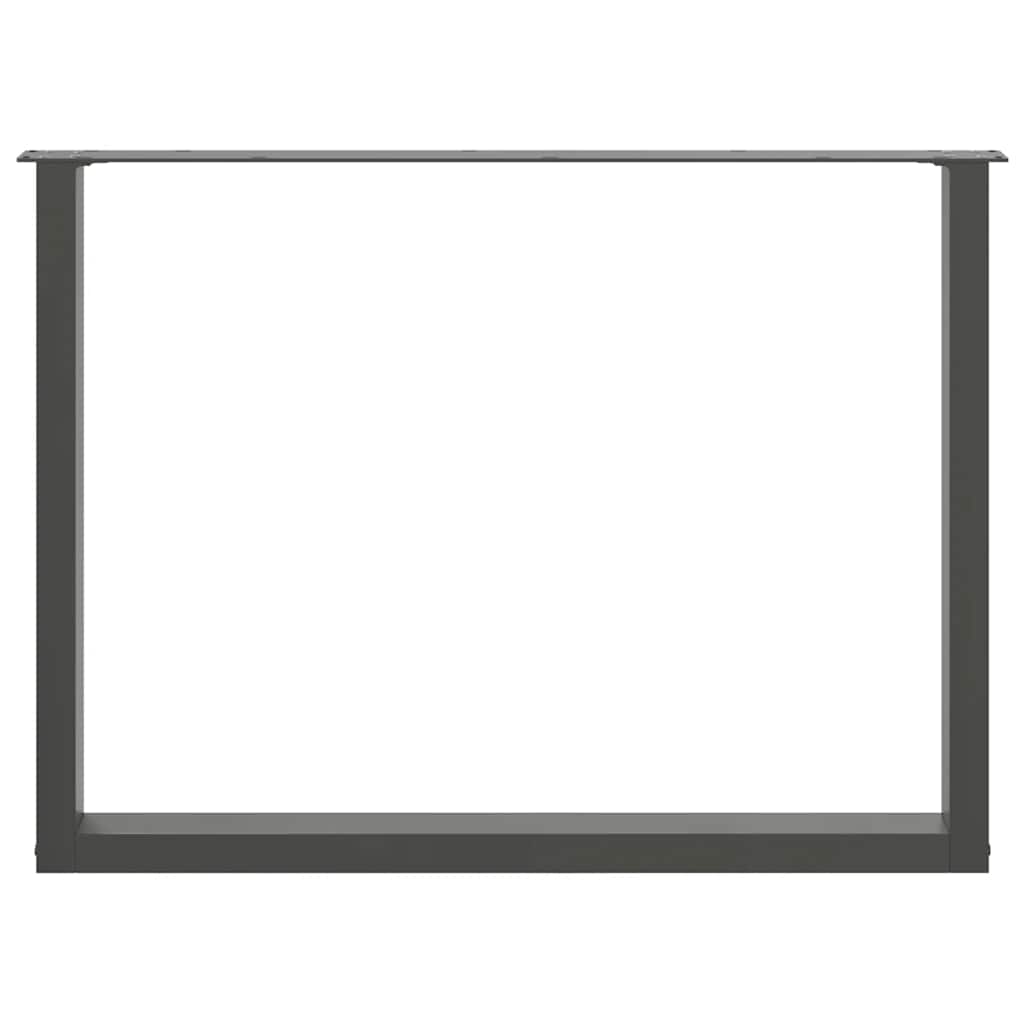 Gambe Tavolo Pranzo a U 2 pz Antracite 100x(72-73)cm in Acciaio - homemem39