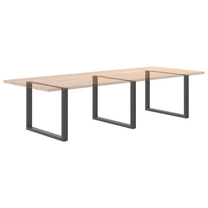 Gambe Tavolo Pranzo a U 2 pz Antracite 100x(72-73)cm in Acciaio - homemem39