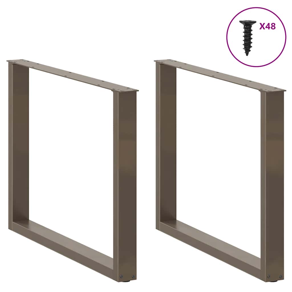 Gambe Tavolo Pranzo a U 3 pz 100x(72-73) cm Acciaio - homemem39