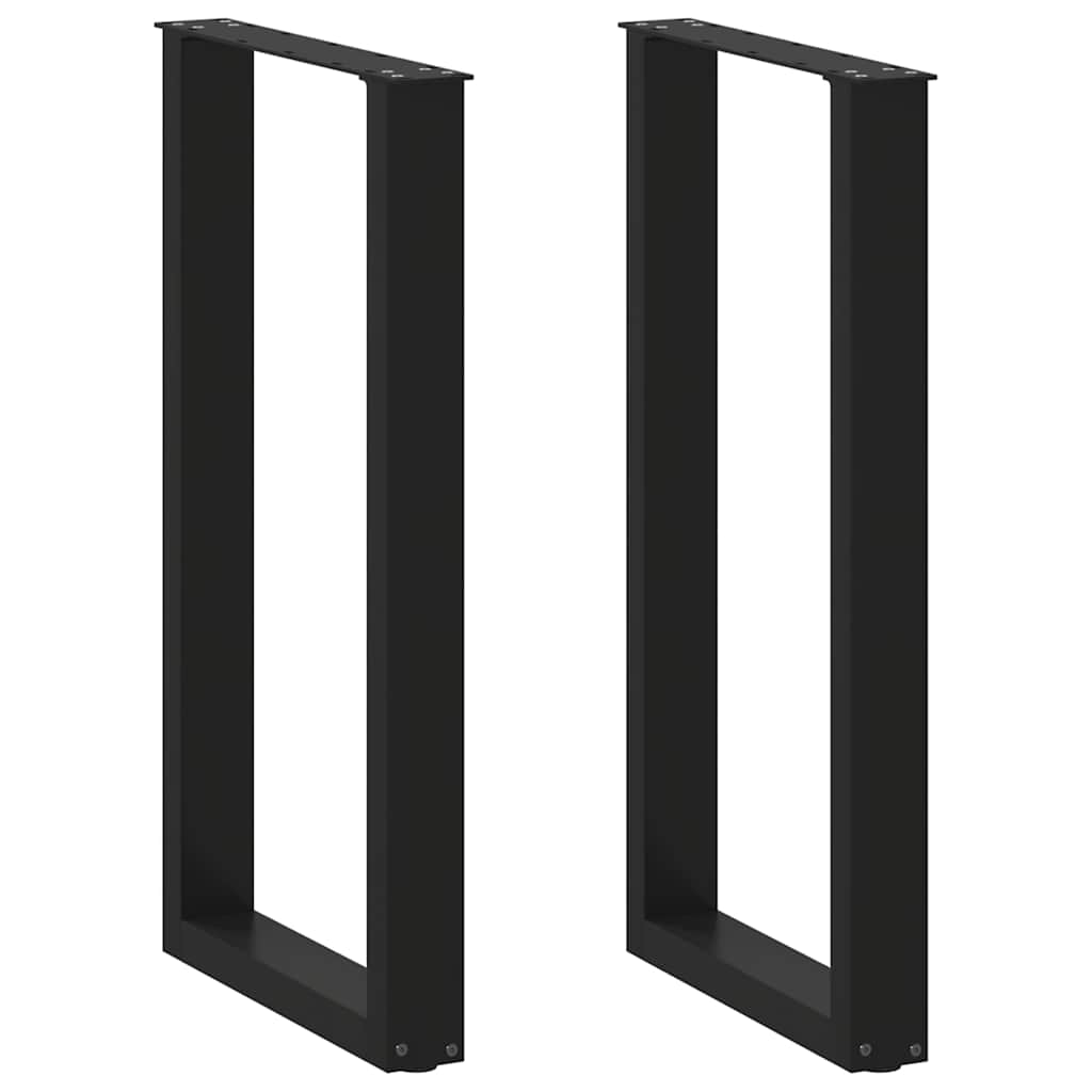 Gambe per tavolo da bar a forma di U 2 pz nere 40x(90-91) cm