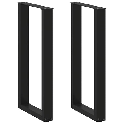 Gambe per tavolo da bar a forma di U 2 pz nere 40x(90-91) cm