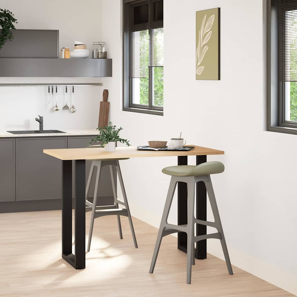 Gambe per tavolo da bar a forma di U 2 pz nere 40x(90-91) cm