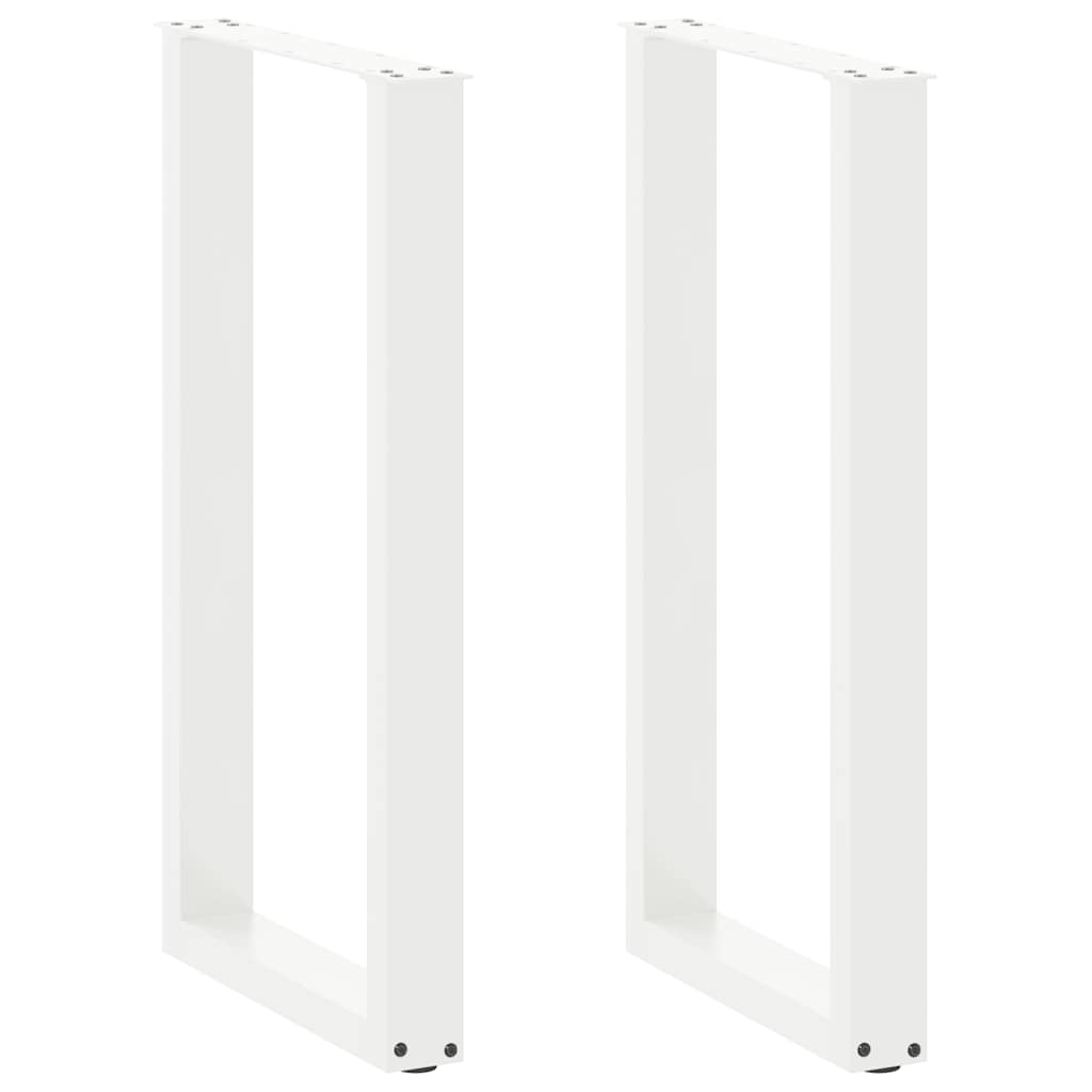 Gambe per tavolo da bar a forma di U 2 pz bianche 40x(90-91) cm