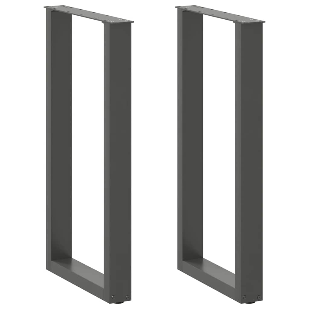 Gambe per tavolo da bar forma U 2 pz Antracite 40x(90-91) cm