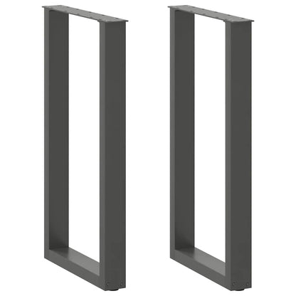 Gambe per tavolo da bar forma U 2 pz Antracite 40x(90-91) cm