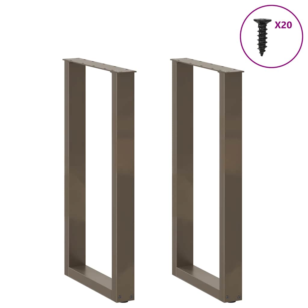 Gambe Tavolino Caffè a U 2 pz 40x(90-91) cm in Acciaio - homemem39