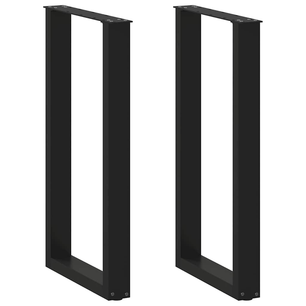 Gambe per tavolo da bar a forma di U 2 pz nere 50x(90-91) cm
